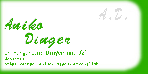 aniko dinger business card